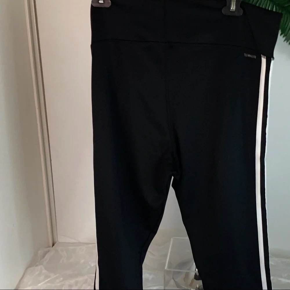 Adidas Women's D2m 3 Stripes High-Rise Long Tights, Size XL - Picture 4 of 13